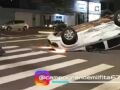 Idosos e criança ficam feridos em acidente em rua com semáforos desligados no Tiradentes.