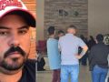 A m&atilde;e de Newerton Bruno Pereira de Souza tamb&eacute;m esteve na despedida de Welligton.