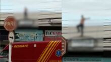 Bombeiros resgatam homem alterado em cima de marquise de loja do Carandá Bosque (vídeo)