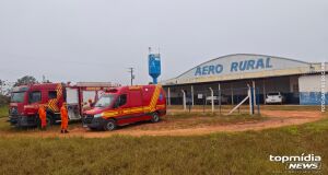 Equipes do Corpo de Bombeiros est&atilde;o acompanhando a situa&ccedil;&atilde;o na regi&atilde;o do Aeroporto Santa Maria