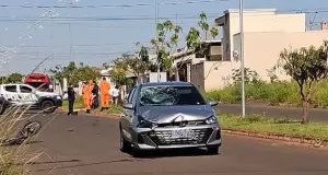 V&iacute;tima estava em uma bicicleta el&eacute;trica quando carro bateu nela 