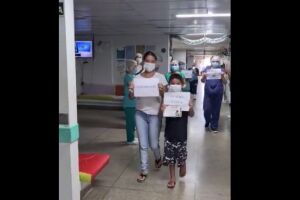 Vídeo: sob aplausos, Samuel deixa hospital após estado grave por covid em Campo Grande