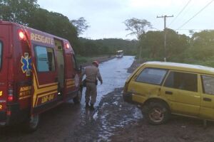 Motorista bêbado capota carro e é socorrido em estado grave em Corumbá