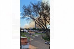 Fogo atinge vegetação próxima ao aeroporto de Campo Grande