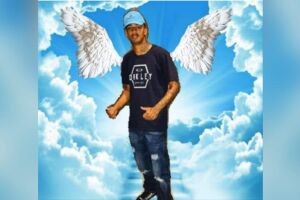 Os amigos fizeram montagem de Robert com asas e a imagem foi criticada nas redes sociais: ‘envergonhando os anjos’