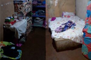 Cama e armários, espaço curto vivido por Juliana é desolador