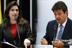 Senadora Simone Tebet e ex-ministro da saúde Luiz Henrique Mandetta
