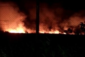 Incêndio assustou moradores da região na madrugada de sábado