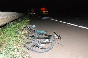 Ciclista foi atropelado quando transitava pela BR