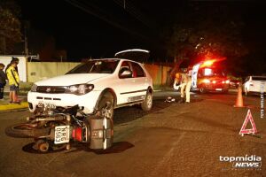 Acidente envolveu carro e moto