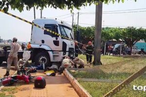 Ciclista morre atropelado por caminhão próximo de ponte em Terenos
