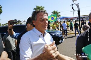 Bolsonaro chegou em Campo Grande na manhã desta quinta-feira