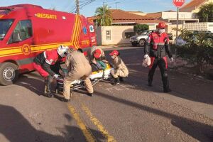 A vítima foi socorrida pelo Corpo de Bombeiros 