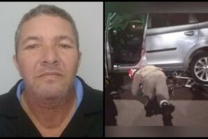 Ciclista ficou preso embaixo de carro 