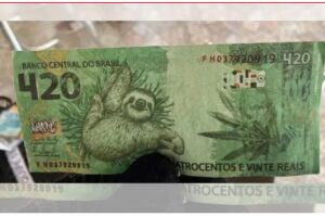 Nota com maconha ilustrada foi apreendida