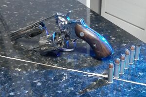 A arma foi aprendida pela polícia 