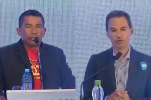 Debate TopMídia/SBT: Magno pergunta para Marquinhos Trad sobre como cessar morte de indígenas em MS