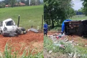 Carros ficaram bem destruídos