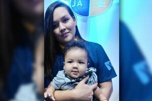 Natália e o primogênito Guilherme