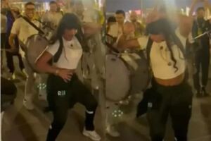 Gretchen samba com torcida e desafia leis do Catar
