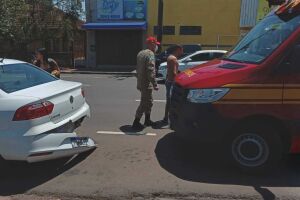 Motociclista foi socorrido pelos Bombeiros