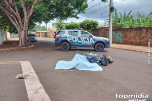 Motociclista caiu em próximo do cruzamento 