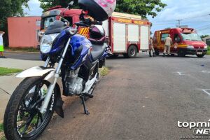 Motociclista foi conduzido para a UPA mais próxima com laceração no peito