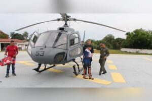 Vítima foi socorrida de helicóptero