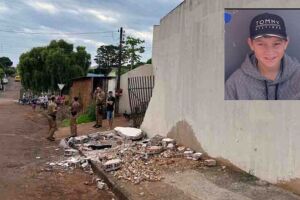 Morre menino de 12 anos atingido por queda de muro em Maringá