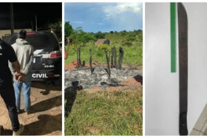 Homem é preso após tentar matar idosa com facão e o neto dela queimado em MS