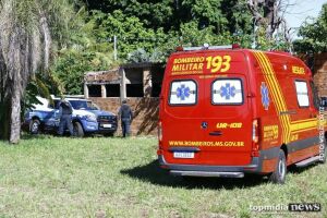 A vítima foi socorrida pelo Corpo de Bombeiros 