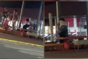 Briga foi filmada de longe e ninguém foi separar