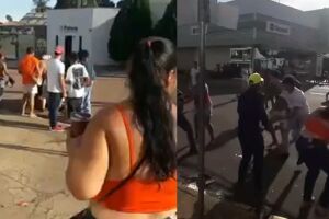 Pancadaria iniciou em uma praça da cidade 