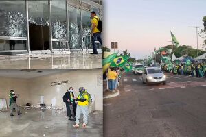 Destruição no Congresso e manifestação em frente ao CMO em Campo Grande
