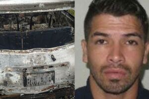 Carro usado no assassinato de 'Vaca' é encontrado queimado na fronteira