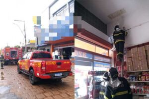 Queda de raio causa incêndio em loja e deixa cidade sem energia em Aquidauana