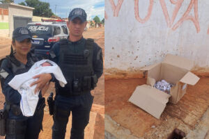 Policiais também auxiliaram no resgate do recém-nascido