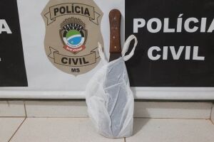 Facão foi apreendido no local da tentativa de homicídio 