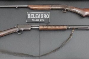 Homem é preso com rifle e espingarda de grosso calibre em Campo Grande