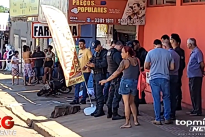 Motoentregador é executado em frente ao serviço no bairro Aero Rancho