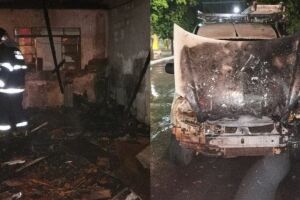 Carro e casa quase foram destruídos 