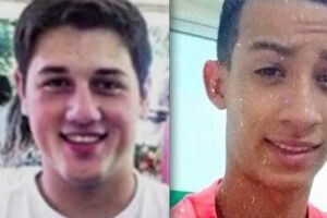 Thiago, à esquerda, é réu por matar Wesner (direita)