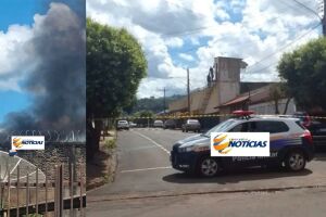 Fumaça era vista e policiais fazem cerco no presídio