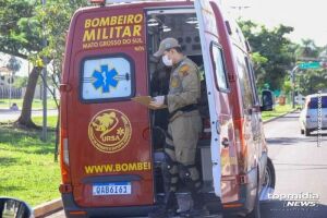 Ele foi socorrido pelo Corpo de Bombeiros 
