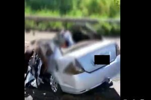 Batida gerou imagens fortes na BR-158