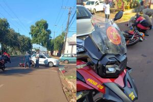 Motociclista atinfgiu a traseira do Fiat Palio