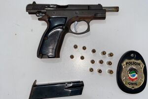 Pistola usada para agredir a mulher foi apreendida