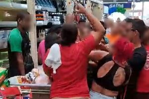 Pancadaria de clientes, briga e bebê atingido em inauguração de atacadista em Campo Grande (vídeo)