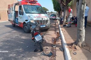 Motociclista tem fratura exposta após batida contra Toro em Campo Grande (vídeo)