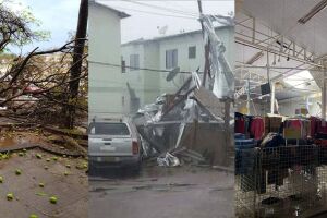 Casas destelhadas, árvores caídas e um cenário devastador em Corumbá